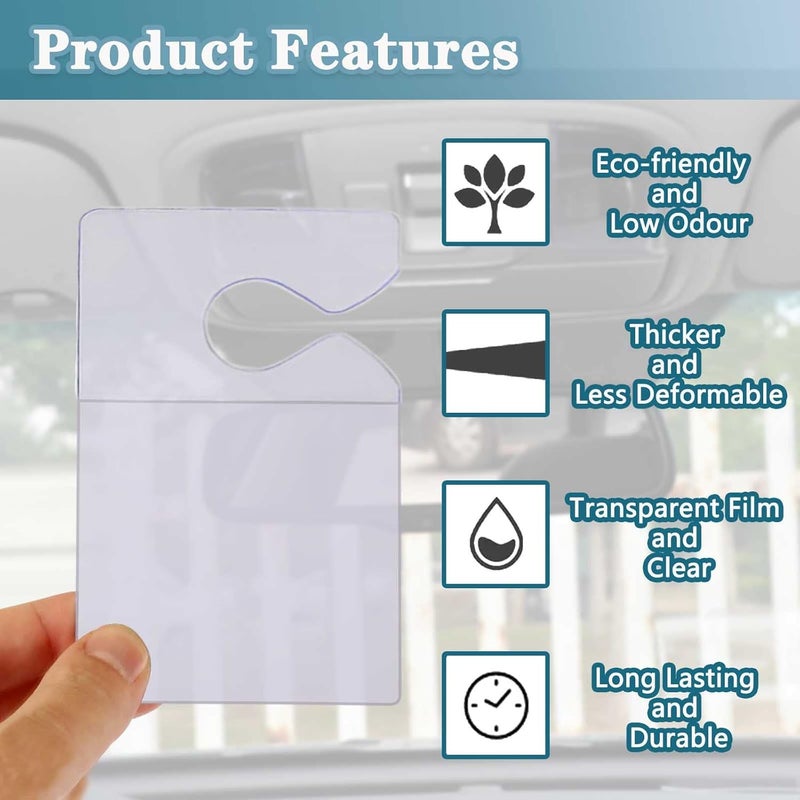 PUSNMI Clear Parking Permit Holder, Car Vertical Parking Lot Pass Rear View Mirror Hanger Vehicle Parking Pass Hang Tag Holder for Car Passes, Permits - 5PCS+1PCS Hang Tag - Image 3